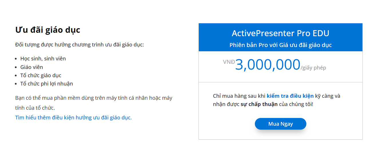 Ưu đãi ActivePresenter Pro EDU
