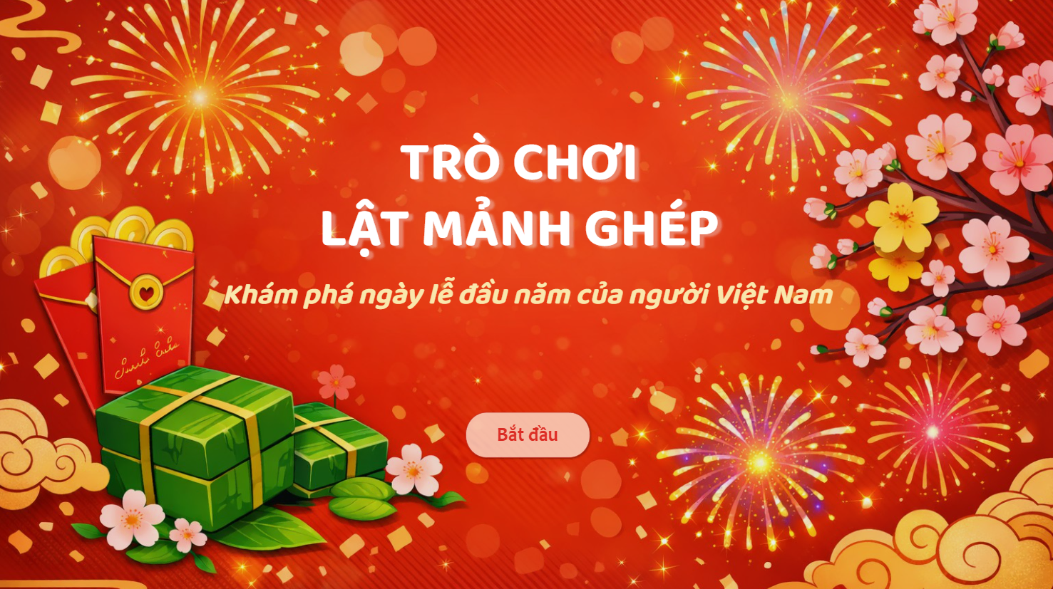 Trò chơi Lật mảnh ghép: khám phá ngày lễ đầu năm của người Việt Nam
