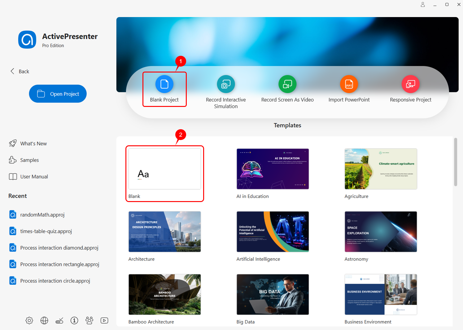 How to Create a New Blank Project in ActivePresenter 10 - Atomi Systems ...