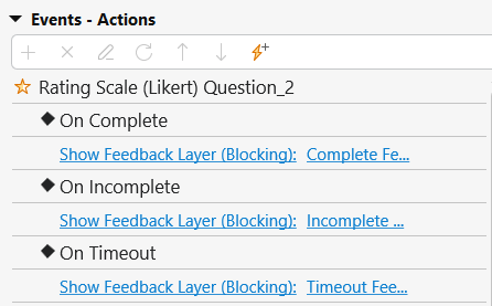 Add Events and Actions to the rating scale question