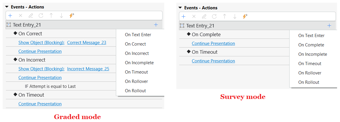 Add Events – Actions