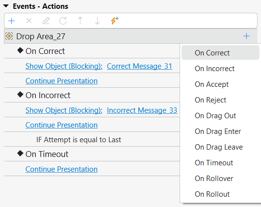 Add Events – Actions