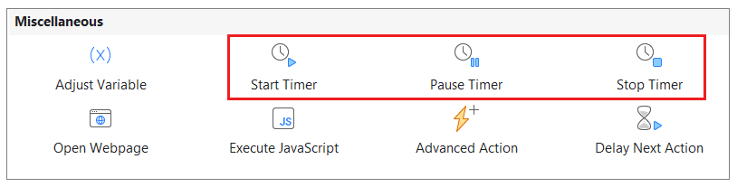 Add Events – Actions to animated timers