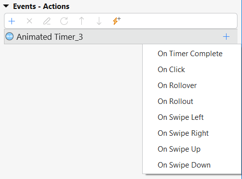 Add Events – Actions to animated timers
