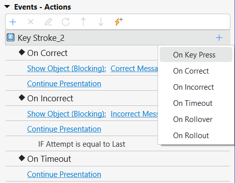 Add Events – Actions