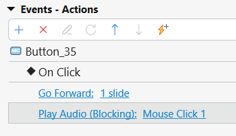 Add events-actions to button objects