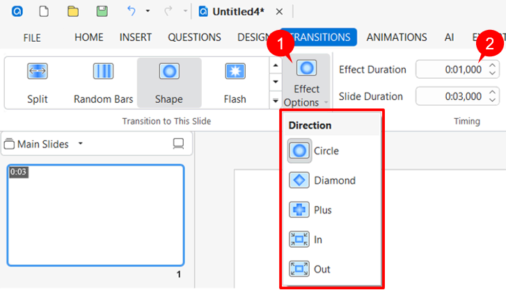 Add transition effects for slide