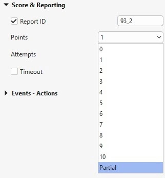 Assign Partial Scores to a Question