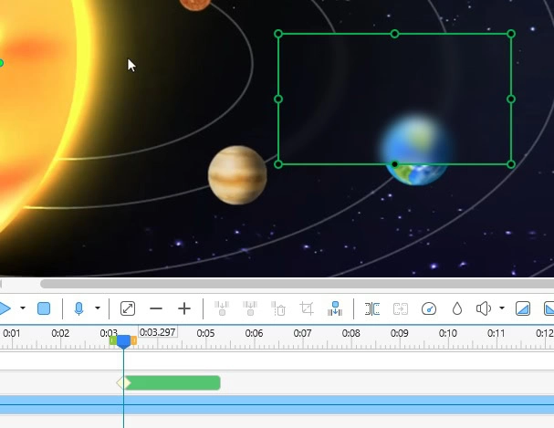 Blur effect in timeline pane and canvas