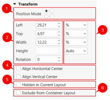 Change position and unit of objects