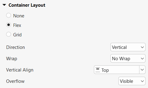 Change the container layout
