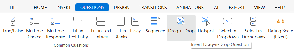 Create Drag-n-Drop questions