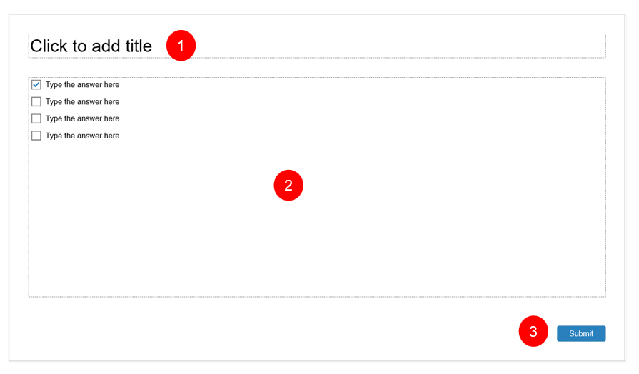 Create interactive quizzes, Question slide