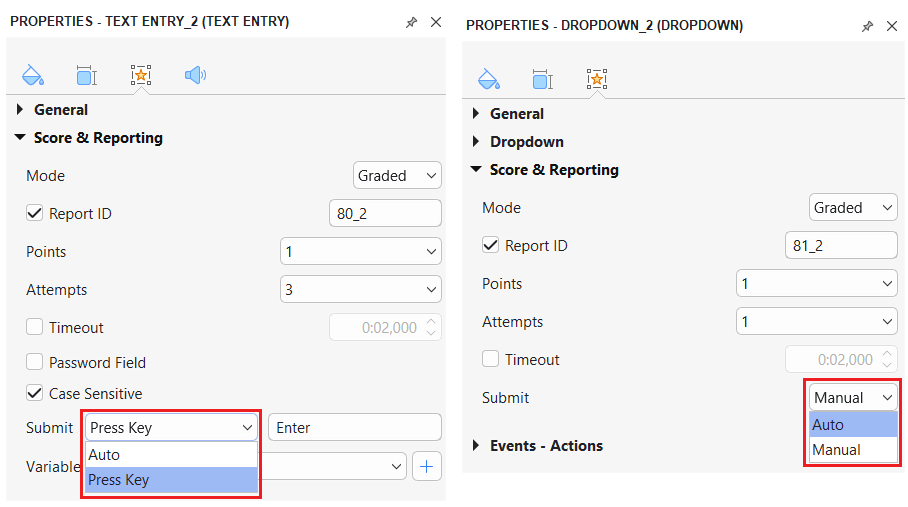 Create interactive quizzes, Submit