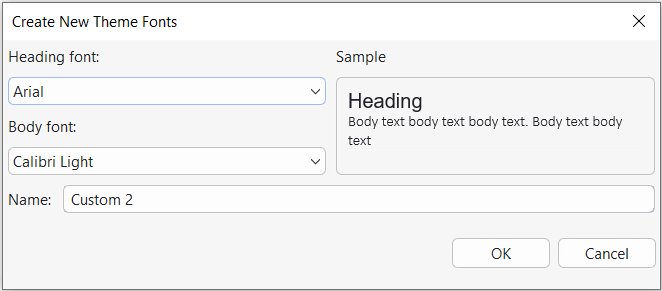 Create new theme fonts