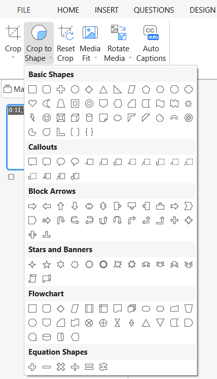 Crop picture-in-picture videos to shape
