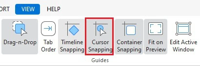 Cursor Snapping in the View tab