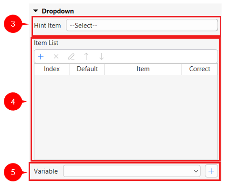Dropdown section