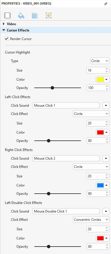 Edit cursor effects
