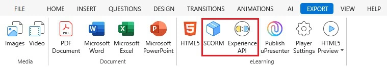 Export to SCORM-xAPI