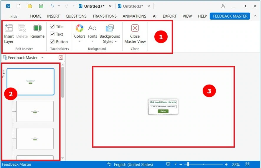 Feedback Master view
