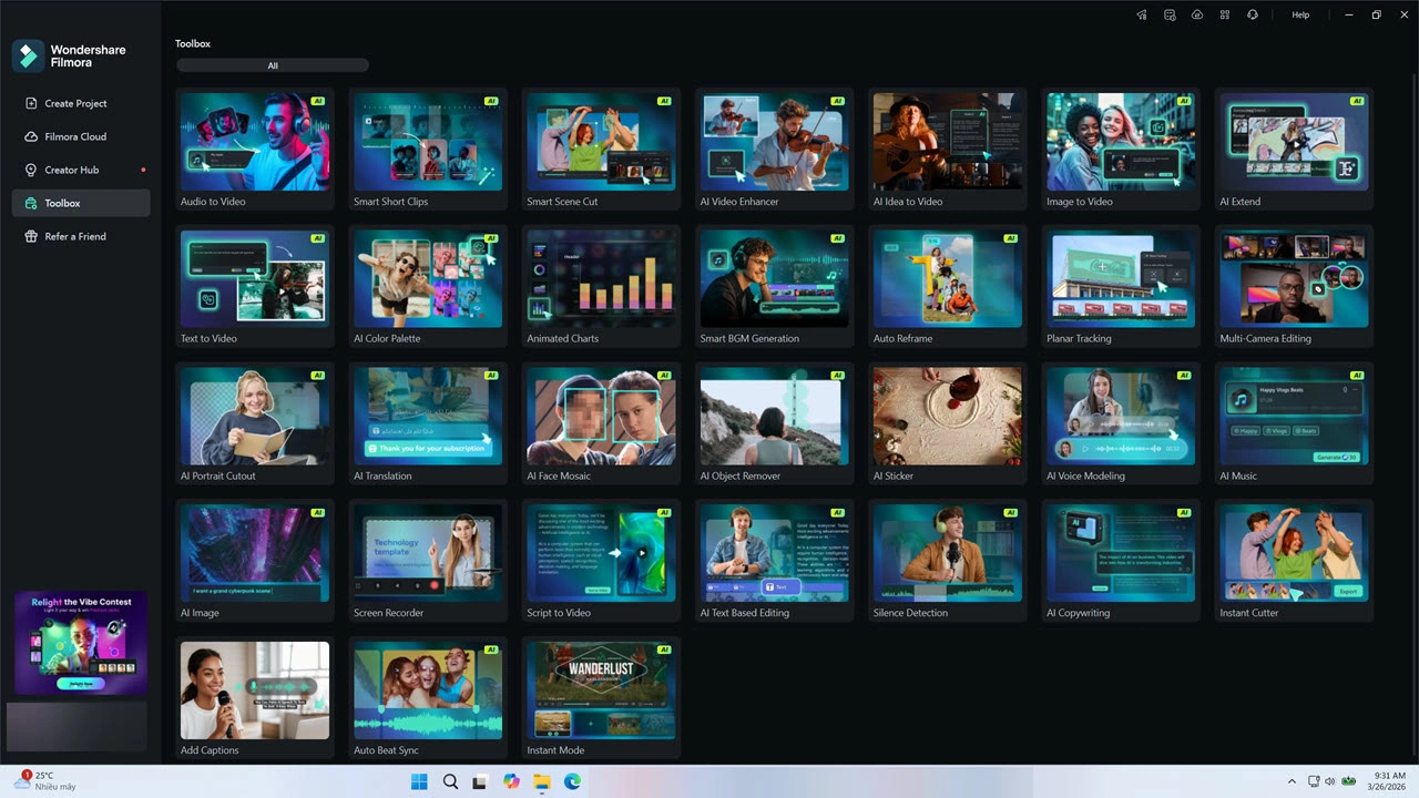 Filmora 15 AI toolbox