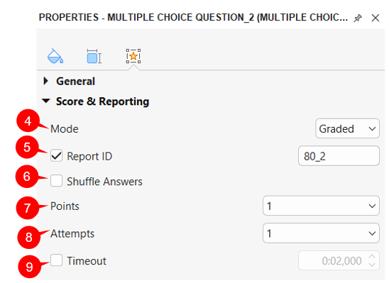 How to Set Score and Reporting for Multiple Choice Questions