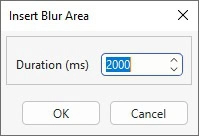 Insert Blur Area dialog