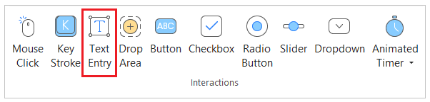 Insert a text entry object