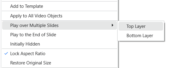 Play the Video over Multiple Slides