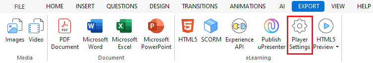 Customize HTML5 Player Settings