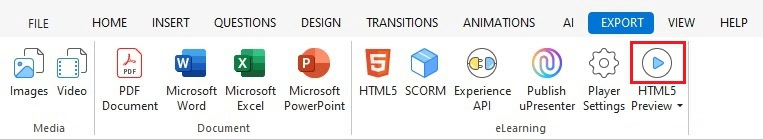 Preview the HTML5 Output