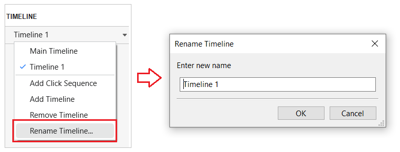 Rename an interactive timeline