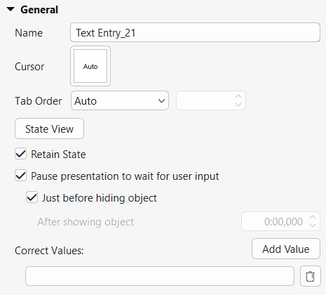 Set Correct Values for Text Entries