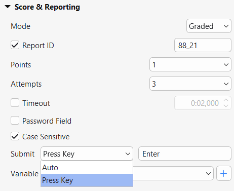 Set Score and Reporting