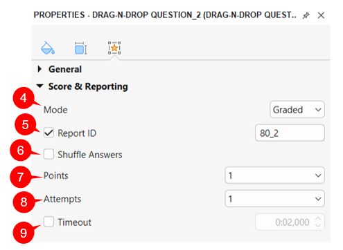 Set Score and Reporting for Drag-n-Drop questions