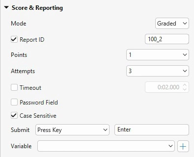 Set scores and report for questions