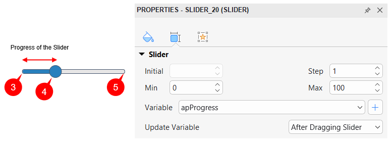 Set up Slider Properties