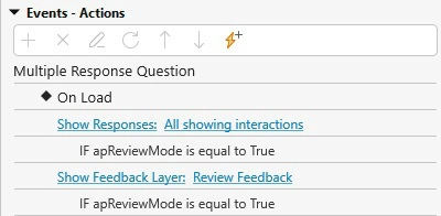 Show Response and Show Feedback layer action
