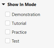 Show in Mode section