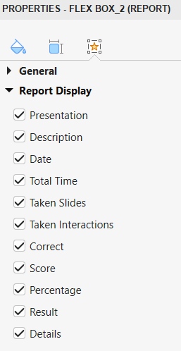 Show or hide report slide parameters