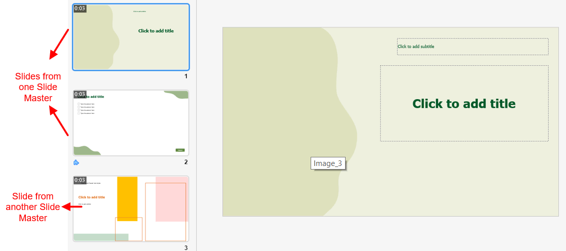 Slides from one Slide Master