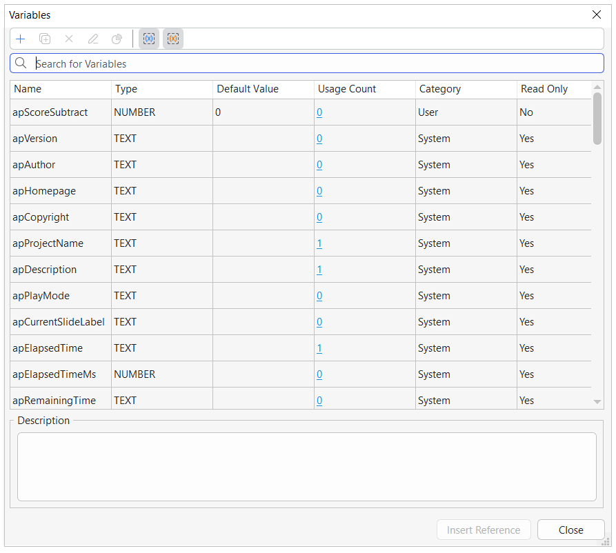 System variables in ActivePresenter