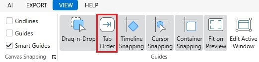 show Tab Order value on canvas