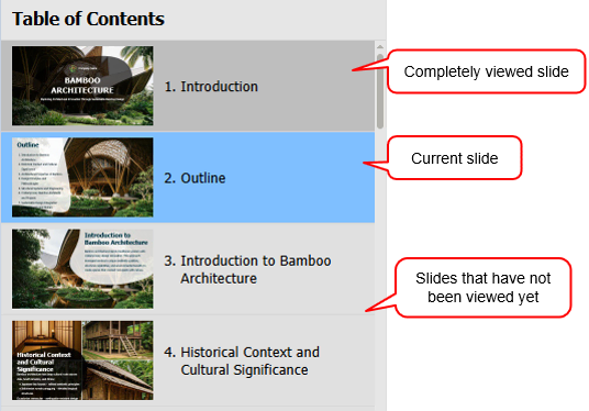 Customize HTML5 Player Settings - Table of contents