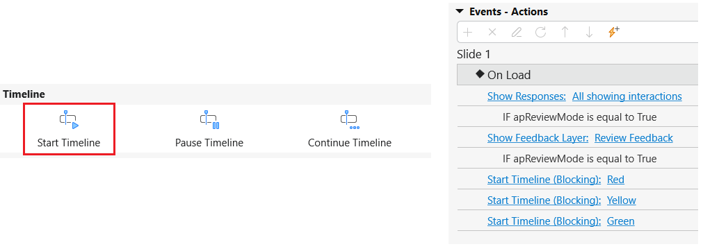 Trigger interactive timelines