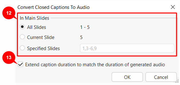 Using Batch Operations to Convert CC to audio