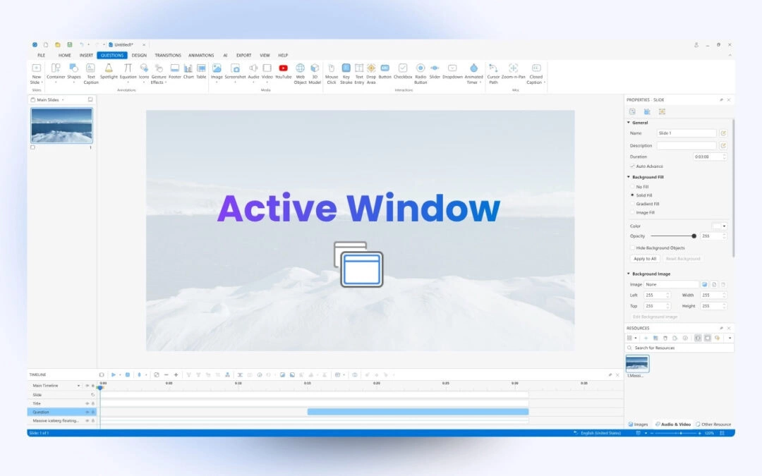 Work with Active Window Area in ActivePresenter 10