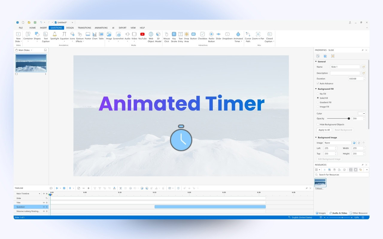 How to Use Animated Timers in ActivePresenter 10