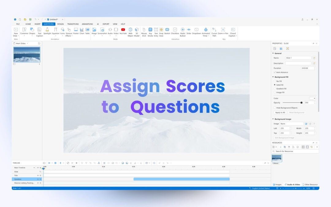 How to Assign Scores to Questions in ActivePresenter 10